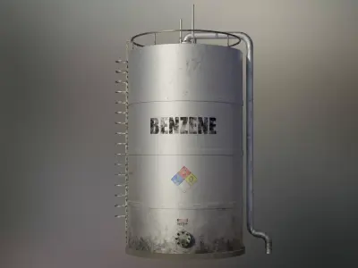 Industrial benzene storage tank 3D model