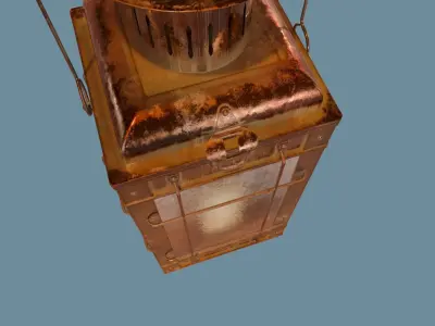 Hagrid Lantern with Candle and Animated Fire  3D model