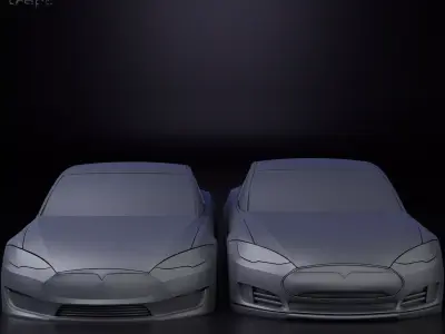 Tesla model S simplified decorative model 3D print model