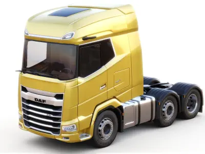DAF XG semi truck with trailer 3D model