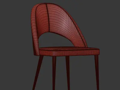 Gloria Modern Blue Antique Brass Dining Chair  3D model
