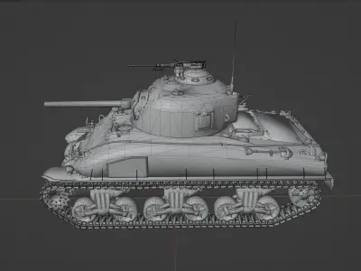 M4 A1 LATE SHERMAN Low-poly 3D model