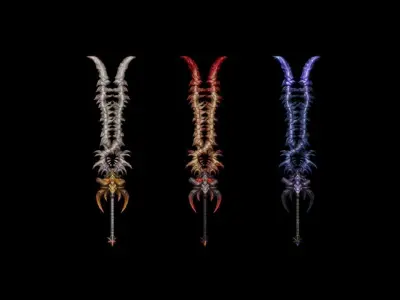 Bone Big Sword Low-poly 3D model