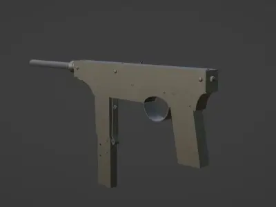 Luty Submachine gun Low-poly 3D model purchase