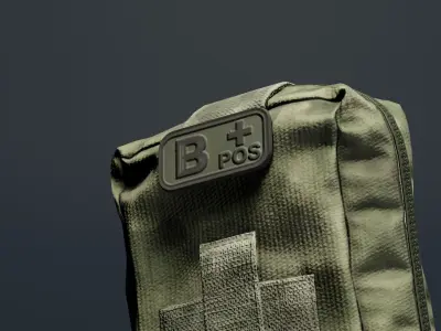 Blood Group Patches Low-poly 3D model