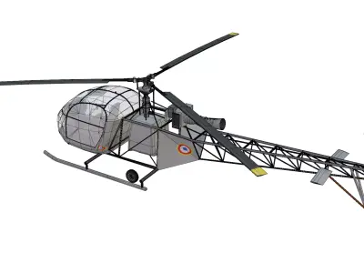 SNCASE SE3130 Alouette II Low-poly 3D model