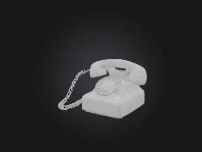 Rotary Phone Model Low-poly 3D model