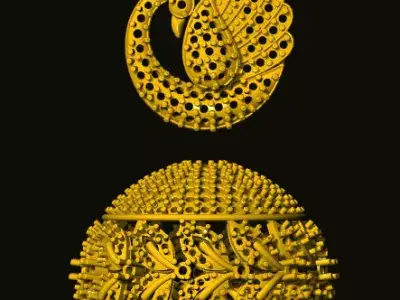 jumka golden peacock 3D print model purchase