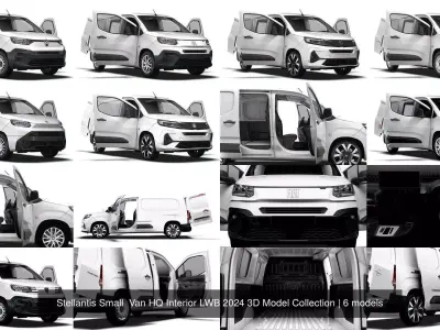 Stellantis Small Van HQ Interior LWB 2024 3D Model Collection 