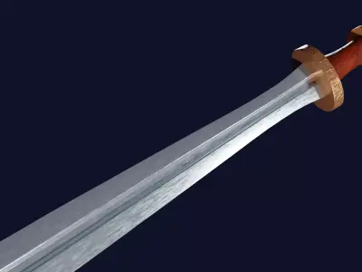 Xyphos sword with Spatha handle Low-poly 3D model