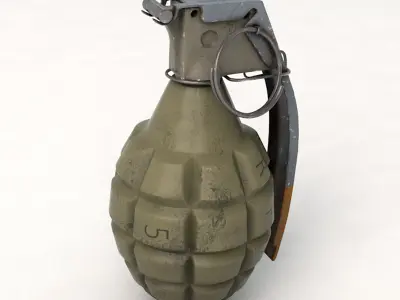 WWII Mk 2 Pineapple Grenade Low-poly 3D model