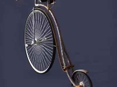 Penny Farthing Bicycle Low-poly 3D model