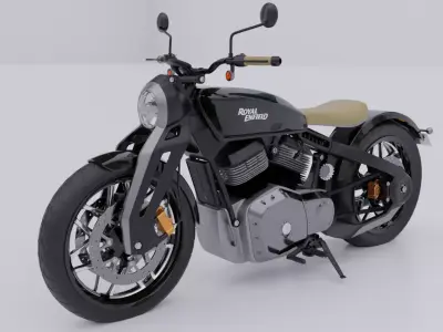 Royal Enfield KX 835 Bobber Motorcycle Low-poly 3D model