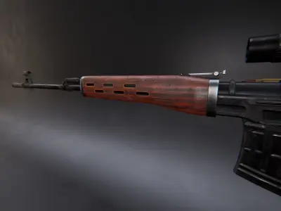 AAA Dragunov Game Ready PBR Low-poly 3D model