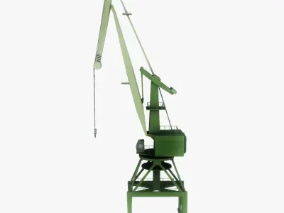 Port gantry crane 4 low poly Low-poly 3D model