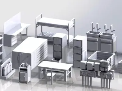 WW2 German Bunker and Command diorama parts 3D print model