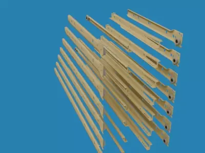Roller Drawer Slides 3D model