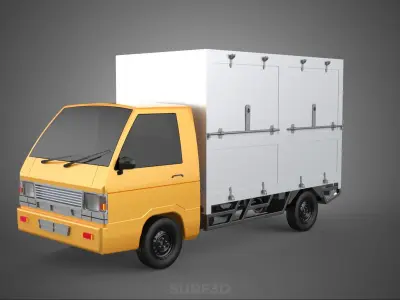 CANTER STORE SHOP BOX TRUCK DELIVERY PICKUP CARGO LORRY WAGON 3D model