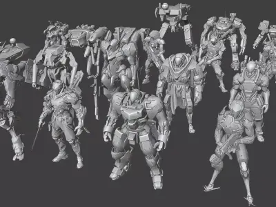 mecha set 4 3D model