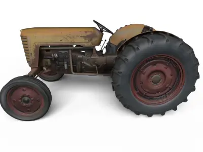 Farm Traktor Low-poly 3D model
