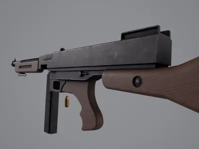 WW2 Machine Gun Low-poly 3D model