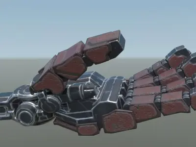 Fully rigged robot hand Low-poly 3D model