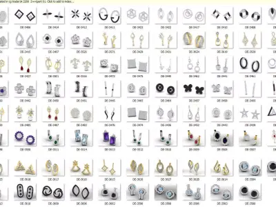  Earring  bulk  50 3dm files ready to print part 01 3D print model