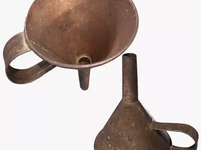 Old metal watering can Low-poly 3D model