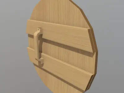 Wooden Shield Low-poly 3D model 25