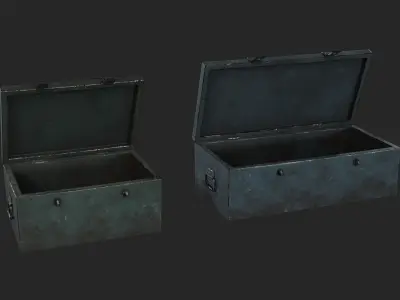 Realistic Openable Metal Box Low Poly Low-poly 3D model