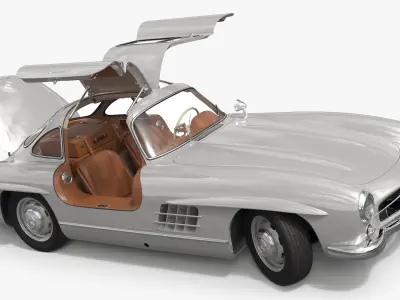 1955 Mercedes Benz 300SL Gullwing Rigged for Maya 3D model