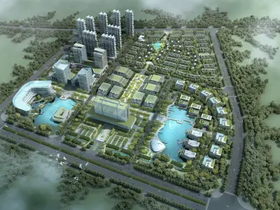 3Dmax fashion city commercial square building 228 3D model