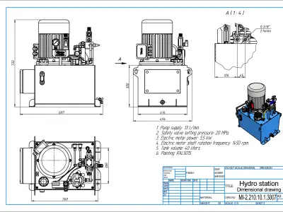 Hydraulic Power System Self-Contained 3D model