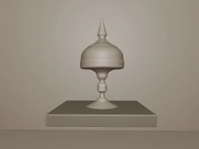 Golden utensil Low-poly 3D model