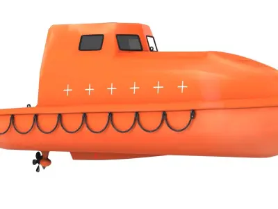 Enclosed Lifeboat Low-poly 3D model