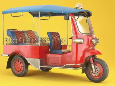 Tuk Tuk Taxi PBR 3D model