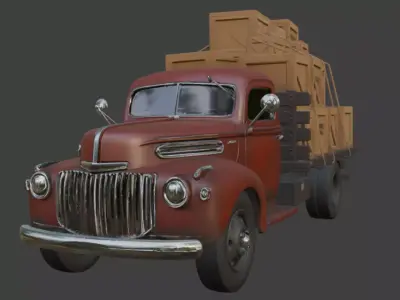Vintage Cargo Truck 3D Model 3D model