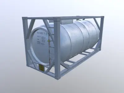 Industrial fuel tank Low-poly 3D model