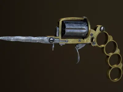 Apache Pistol Low-poly 3D model