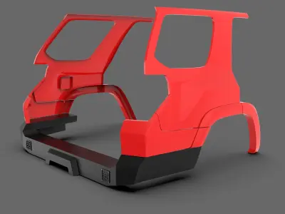 Rear Metal Bumper for Toyota 4Runner Low-poly 3D model