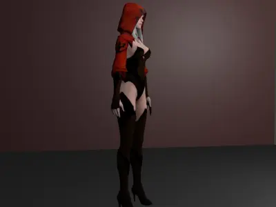 skull hood girl 3D model