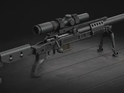 SPR300 sniper rifle Low-poly 3D model