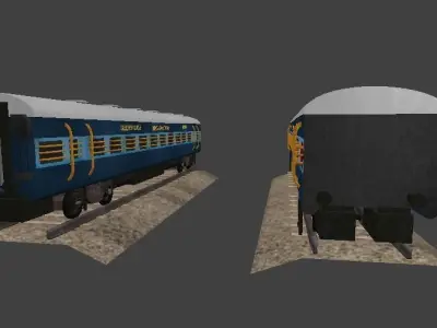 Indian ICF Train Coaches 3D model