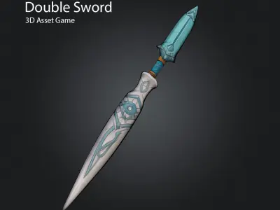 Double Sword Free low-poly 3D model