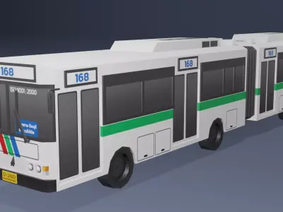 BMTA Articulated bus Low poly v01 Low-poly 3D model