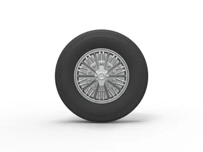 Front custom Slab wheel of semi truck Scale 1 to 25 3D print model
