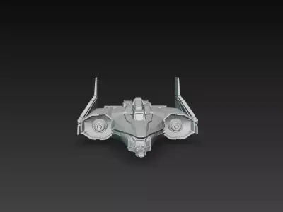 Sci-Fi Tactical Escort Fighter Spaceship 3D Print STL 3D print model