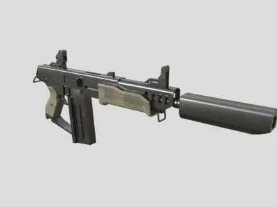 Blaster-gun model 3d game ready model Low-poly 3D model Low-poly 3D model
