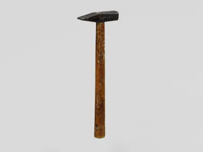 Rusty Tool Hammer 3D scan PBR 4K textures Low-poly 3D model
