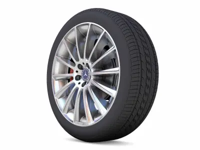 Mercedes-Benz-SL Rim 3D Model Low-poly 3D model